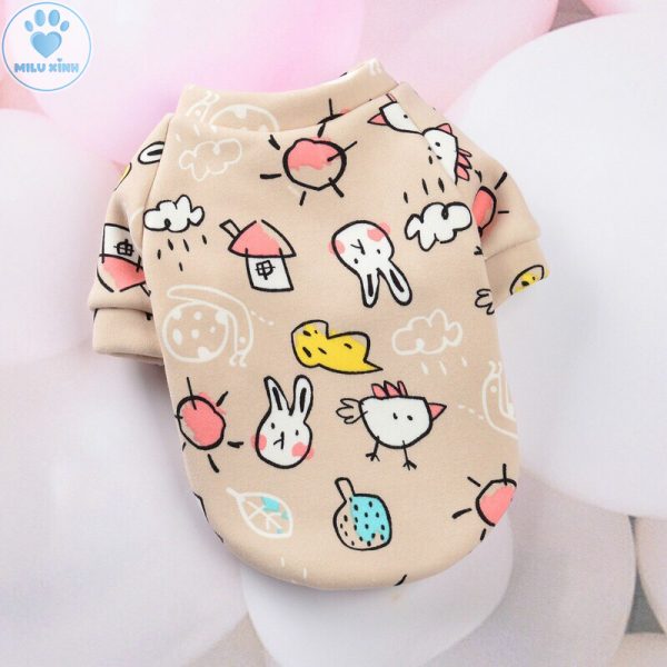 Áo Nỉ Có Tay Ba Lỗ In Hình Cho Chó Siêu Ngộ Nghĩnh