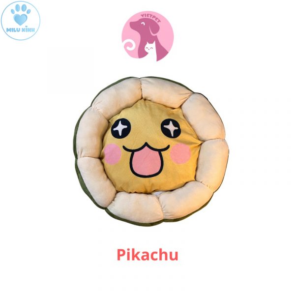 Đệm Ngủ Tròn Cho Chó Hình Pikachu