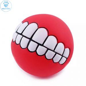 Bóng cao su cho chó hình hàm răng ngộ nghĩnh màu đỏ
